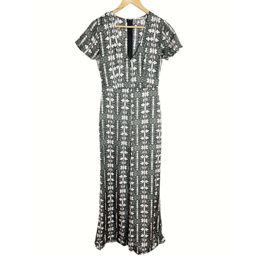 Show Me Your Mumu Snake Animal Print Wide Leg V-Neck Short Sleeve Jumpsuit XS